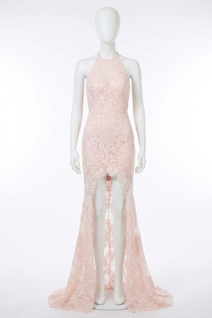 NEW SHERRI HILL high-low lace prom dress in blush